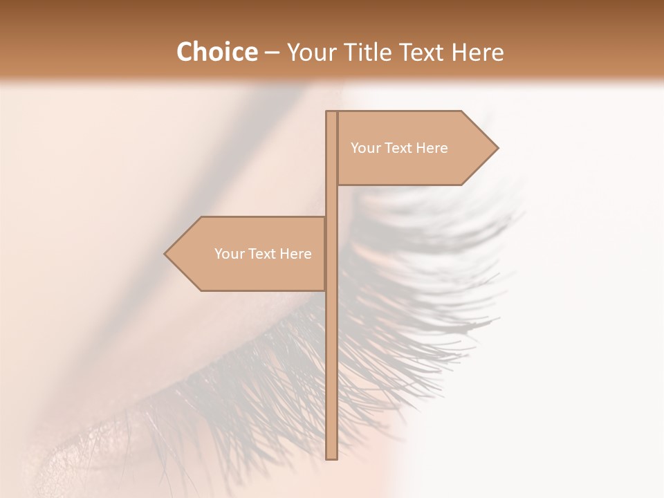 A Close Up Of A Woman's Eye With Long Lashes PowerPoint Template