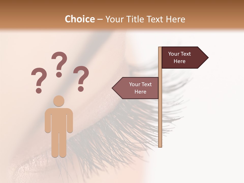 A Close Up Of A Woman's Eye With Long Lashes PowerPoint Template