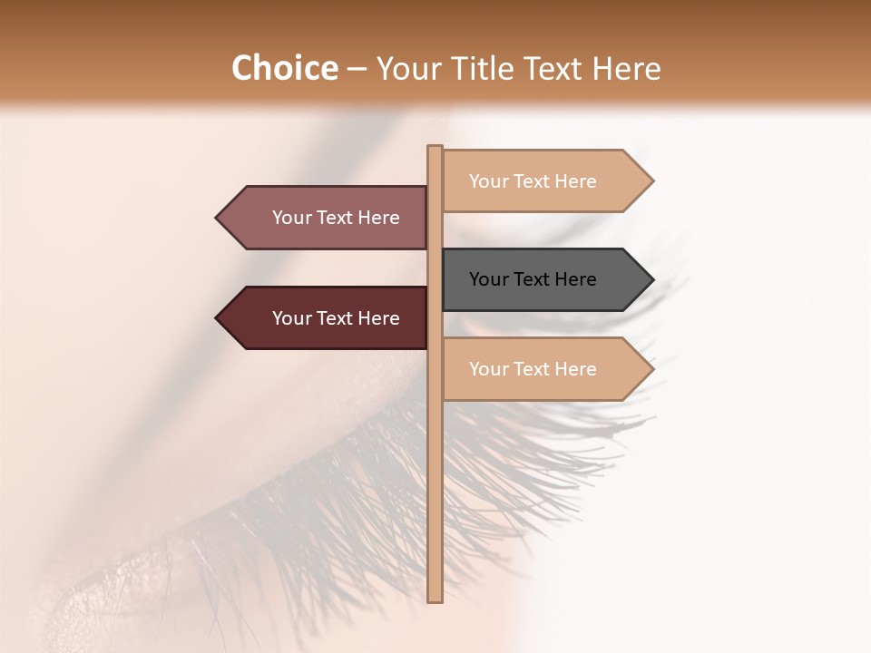 A Close Up Of A Woman's Eye With Long Lashes PowerPoint Template