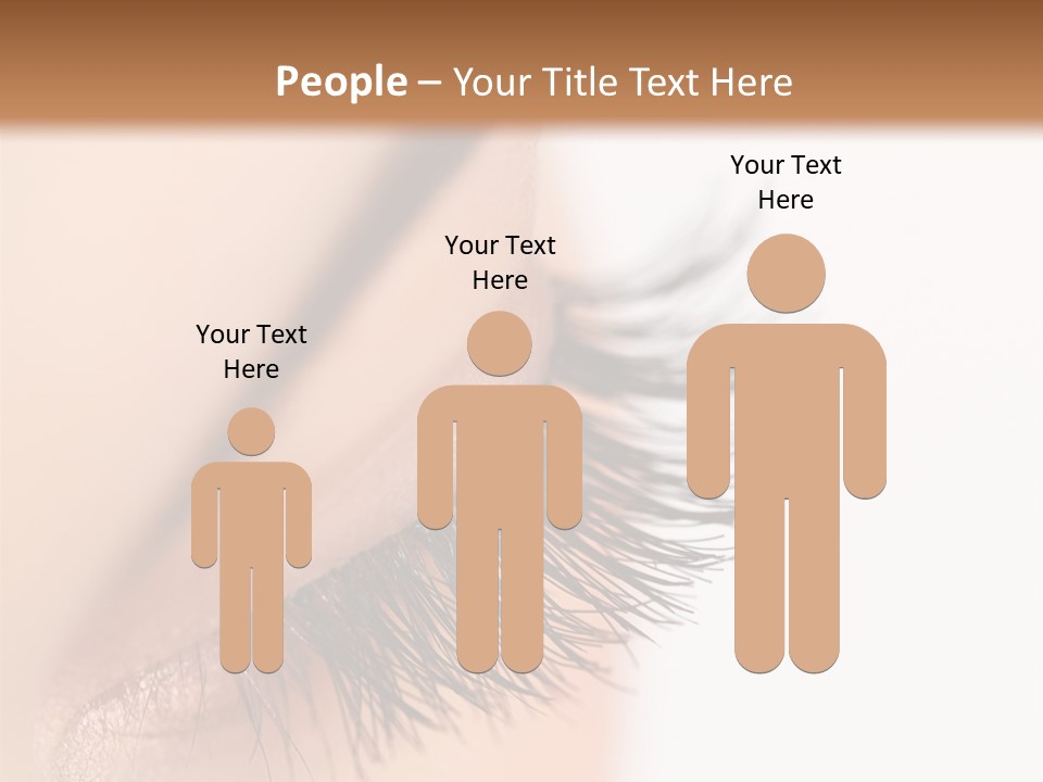 A Close Up Of A Woman's Eye With Long Lashes PowerPoint Template