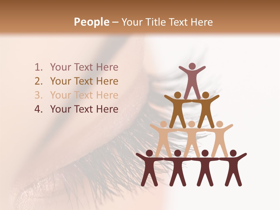 A Close Up Of A Woman's Eye With Long Lashes PowerPoint Template