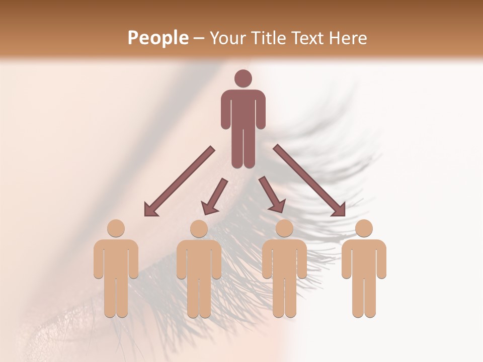 A Close Up Of A Woman's Eye With Long Lashes PowerPoint Template