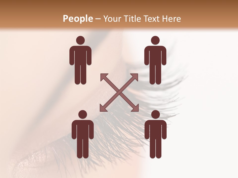 A Close Up Of A Woman's Eye With Long Lashes PowerPoint Template
