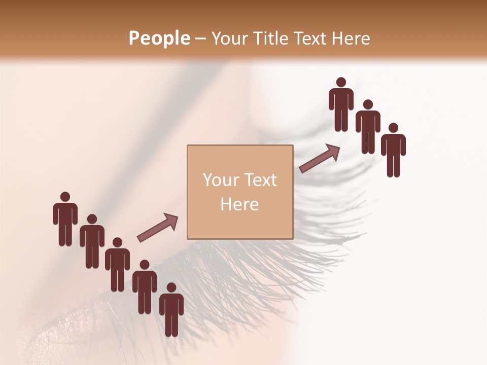 A Close Up Of A Woman's Eye With Long Lashes PowerPoint Template