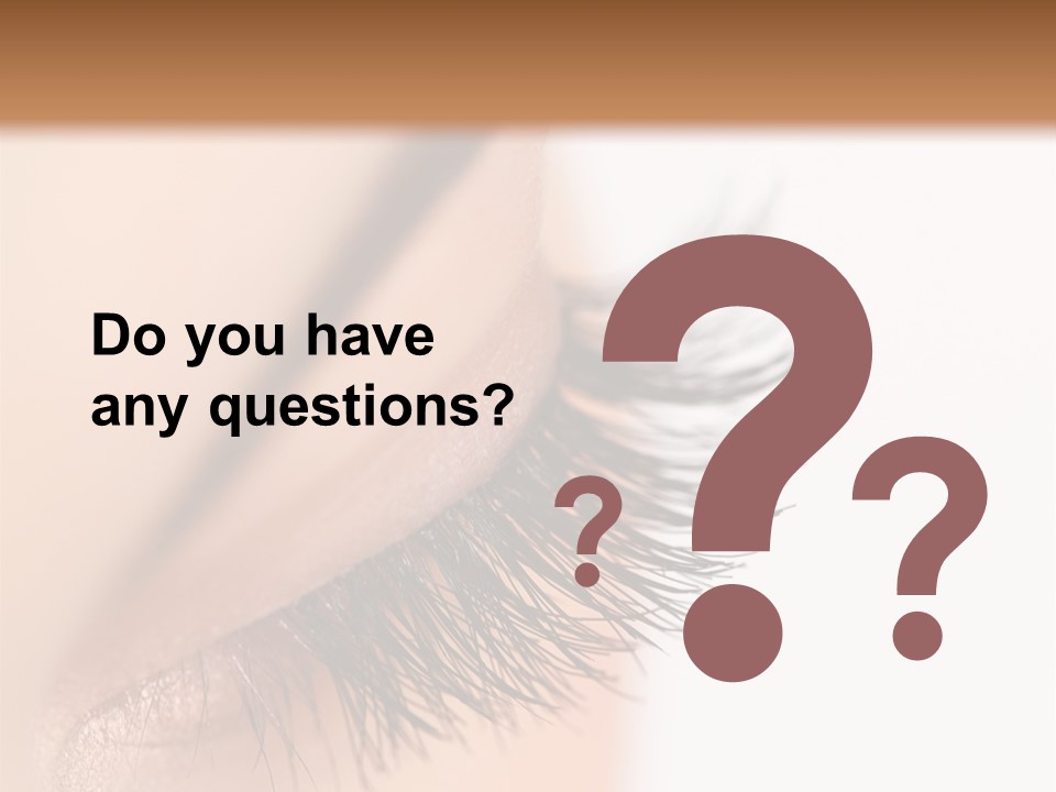 A Close Up Of A Woman's Eye With Long Lashes PowerPoint Template