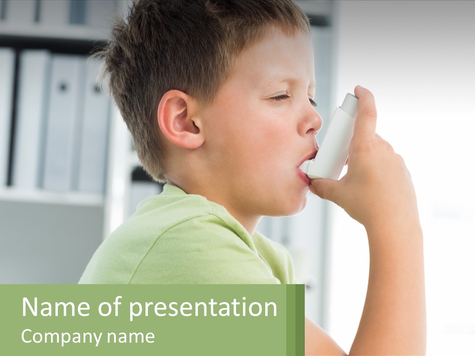 A Young Boy Holding A Toothbrush In His Mouth PowerPoint Template