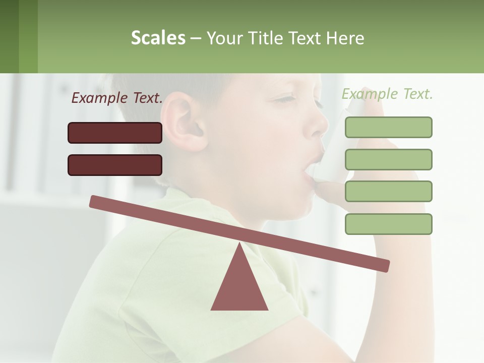 A Young Boy Holding A Toothbrush In His Mouth PowerPoint Template