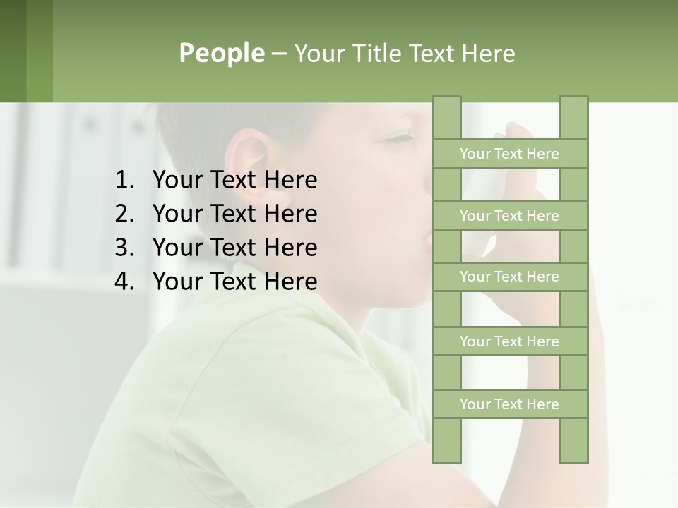 A Young Boy Holding A Toothbrush In His Mouth PowerPoint Template