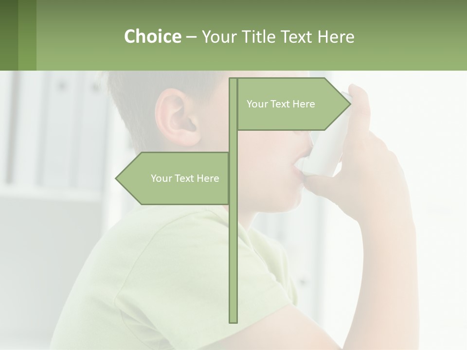 A Young Boy Holding A Toothbrush In His Mouth PowerPoint Template