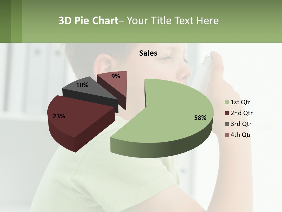A Young Boy Holding A Toothbrush In His Mouth PowerPoint Template