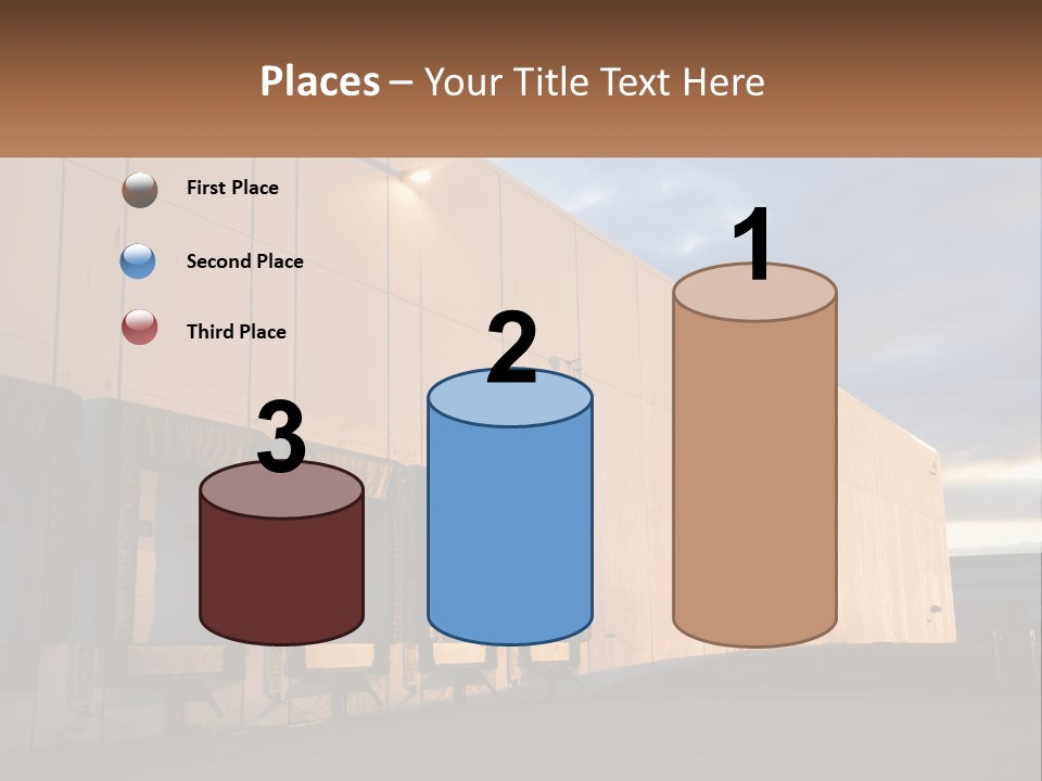 A Row Of Doors In Front Of A Building PowerPoint Template