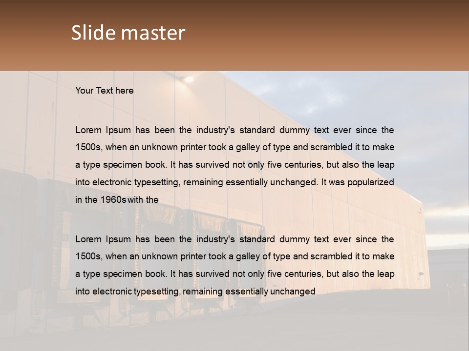 A Row Of Doors In Front Of A Building PowerPoint Template