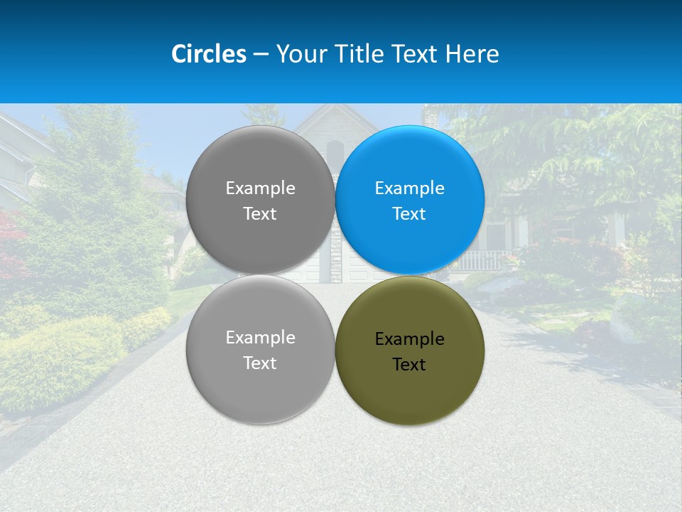 A Driveway With A House And Trees In The Background PowerPoint Template