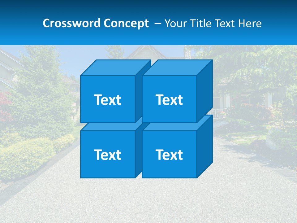 A Driveway With A House And Trees In The Background PowerPoint Template