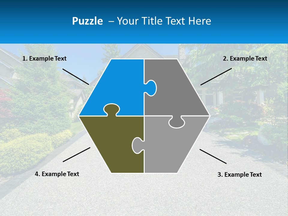 A Driveway With A House And Trees In The Background PowerPoint Template