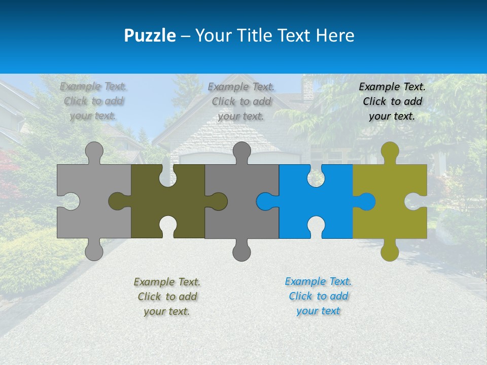 A Driveway With A House And Trees In The Background PowerPoint Template