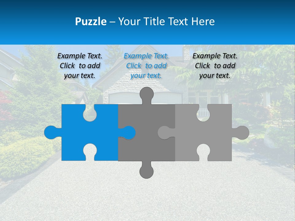 A Driveway With A House And Trees In The Background PowerPoint Template