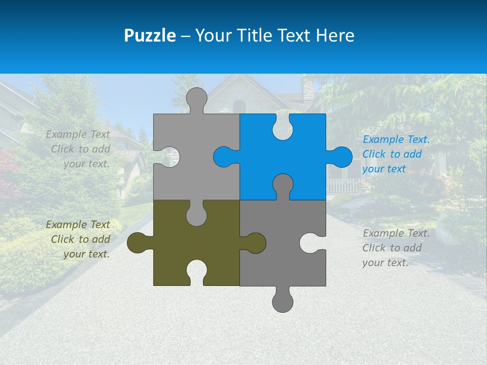 A Driveway With A House And Trees In The Background PowerPoint Template