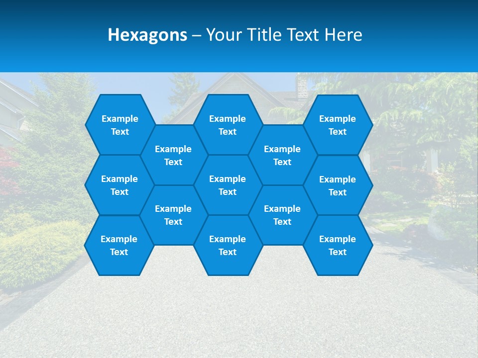 A Driveway With A House And Trees In The Background PowerPoint Template