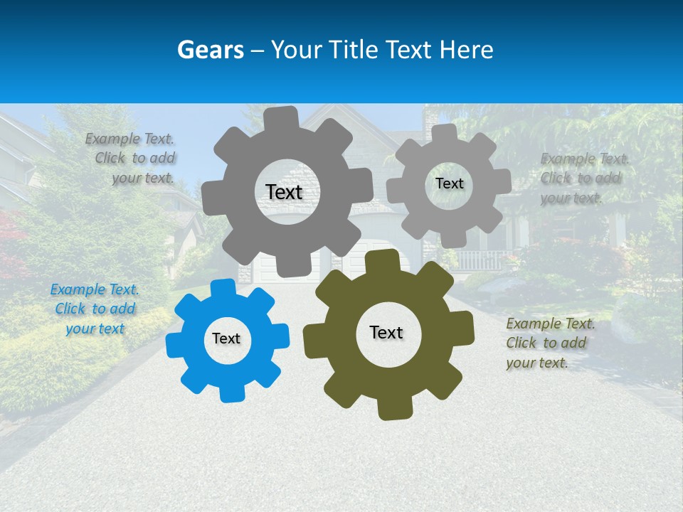 A Driveway With A House And Trees In The Background PowerPoint Template