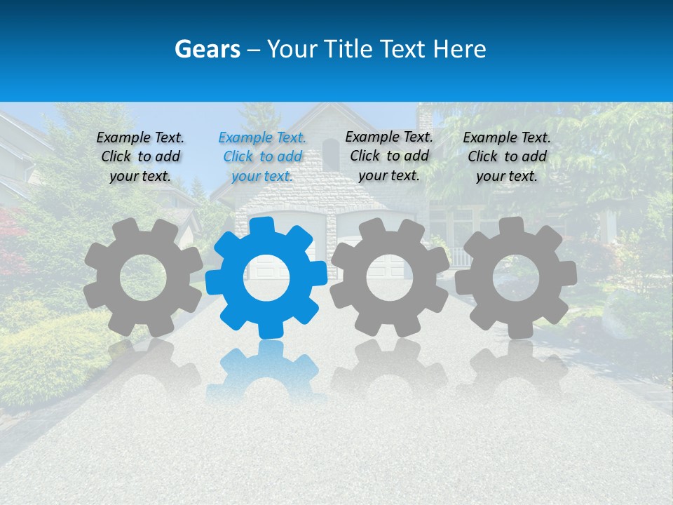 A Driveway With A House And Trees In The Background PowerPoint Template