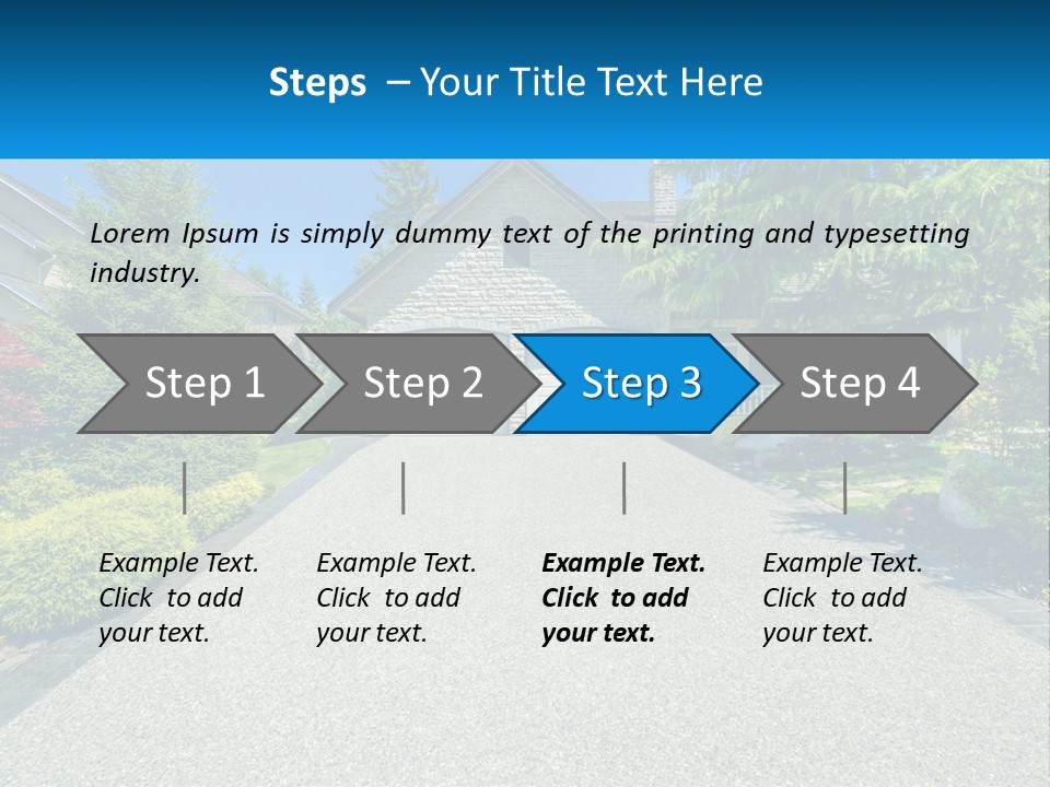 A Driveway With A House And Trees In The Background PowerPoint Template