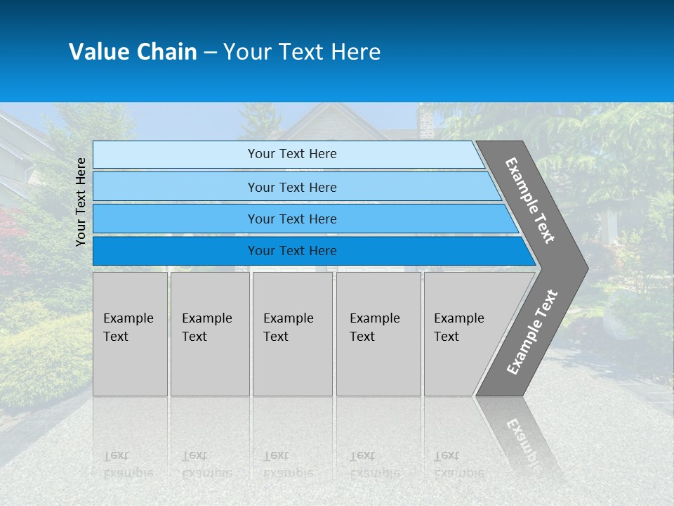 A Driveway With A House And Trees In The Background PowerPoint Template
