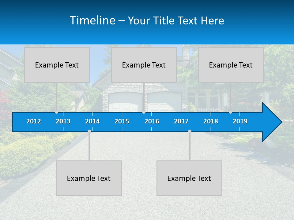 A Driveway With A House And Trees In The Background PowerPoint Template