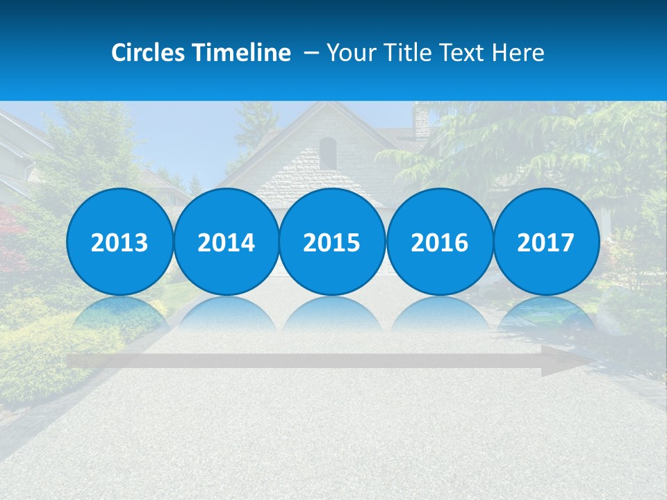 A Driveway With A House And Trees In The Background PowerPoint Template