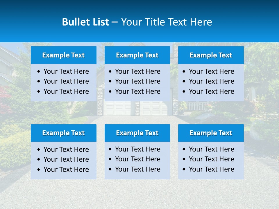 A Driveway With A House And Trees In The Background PowerPoint Template