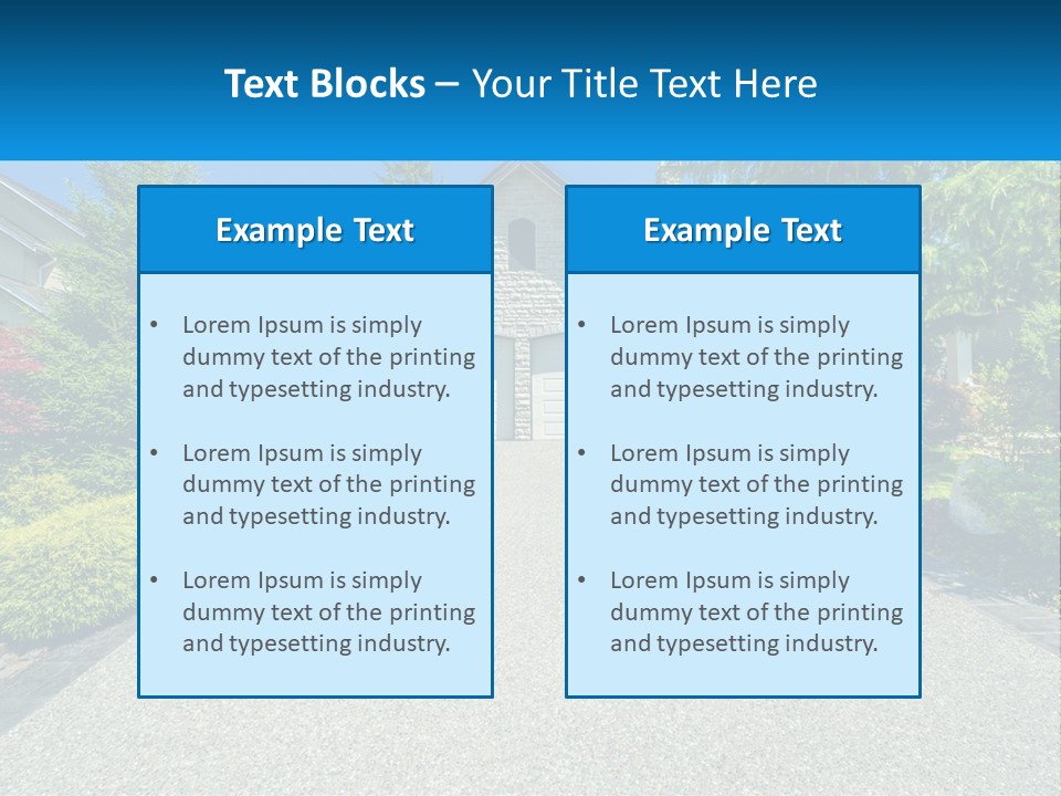A Driveway With A House And Trees In The Background PowerPoint Template