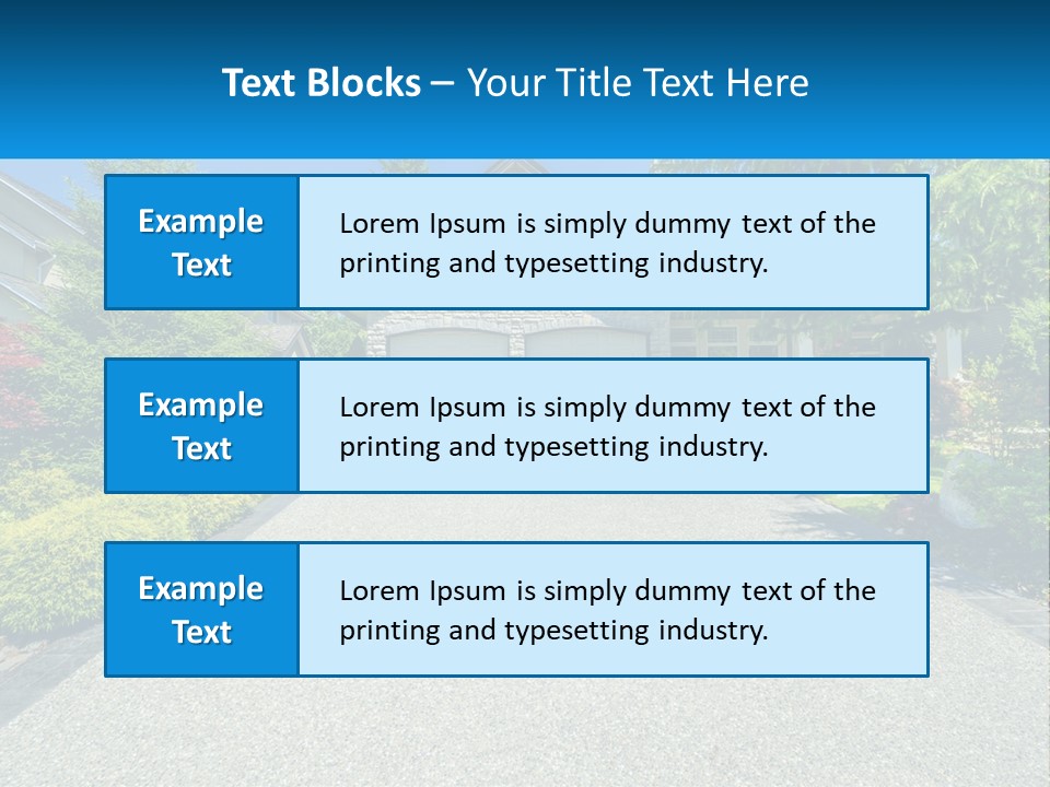 A Driveway With A House And Trees In The Background PowerPoint Template