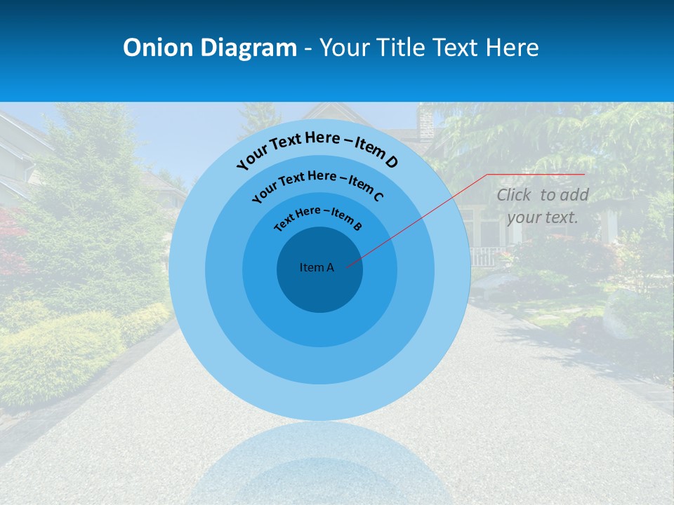A Driveway With A House And Trees In The Background PowerPoint Template