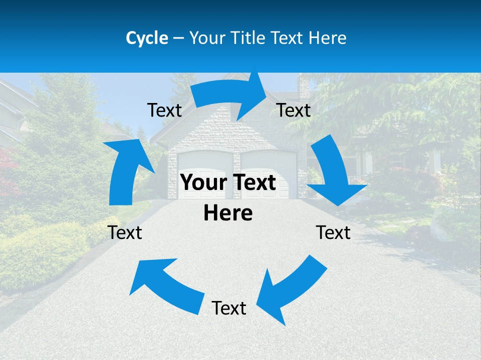 A Driveway With A House And Trees In The Background PowerPoint Template