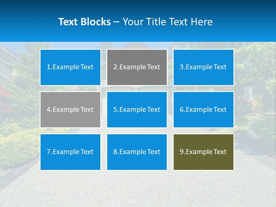 A Driveway With A House And Trees In The Background PowerPoint Template
