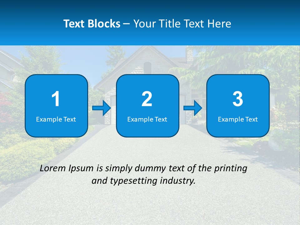 A Driveway With A House And Trees In The Background PowerPoint Template