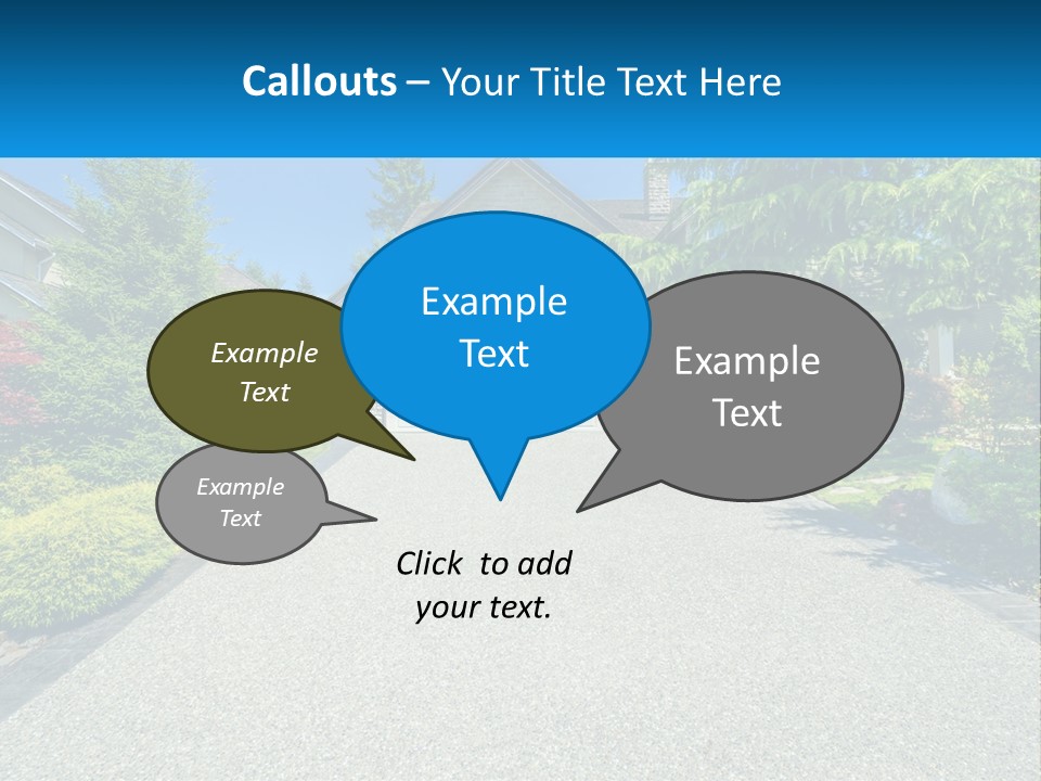 A Driveway With A House And Trees In The Background PowerPoint Template