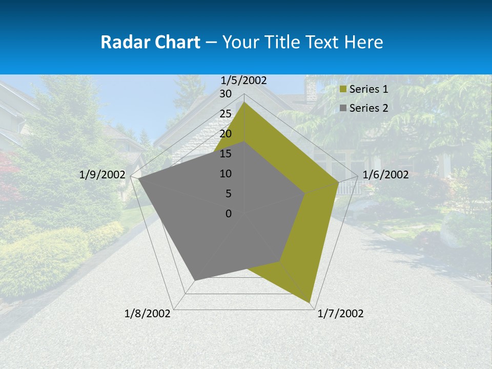 A Driveway With A House And Trees In The Background PowerPoint Template