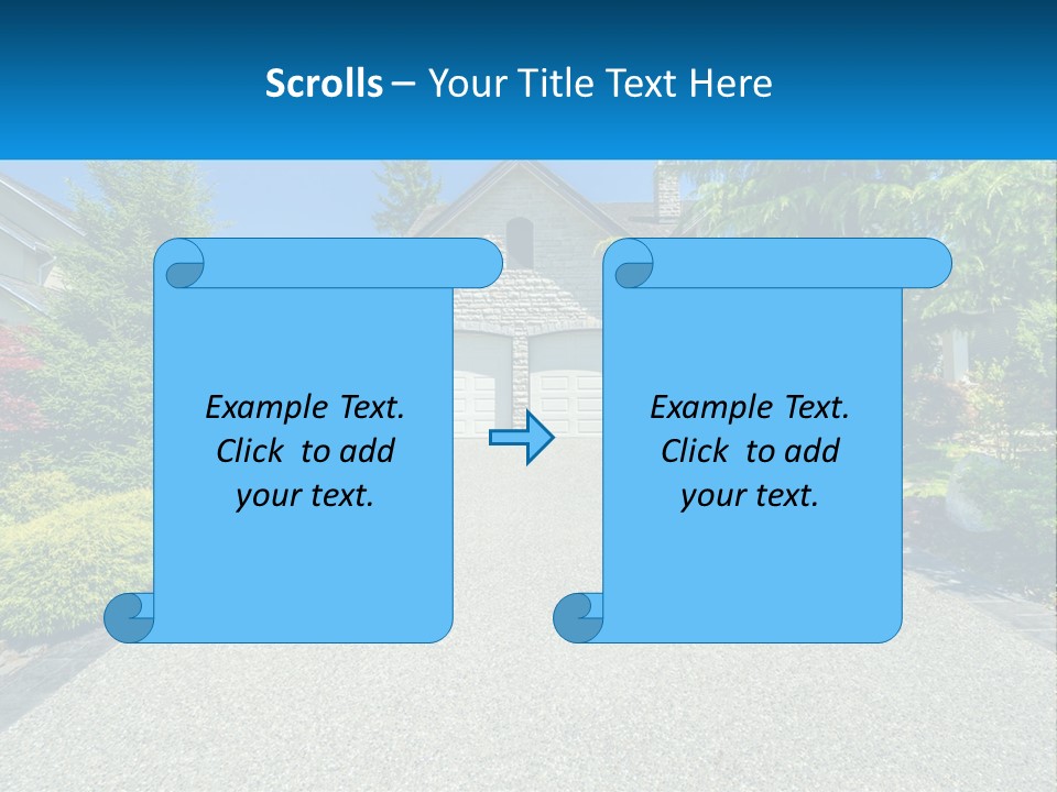 A Driveway With A House And Trees In The Background PowerPoint Template