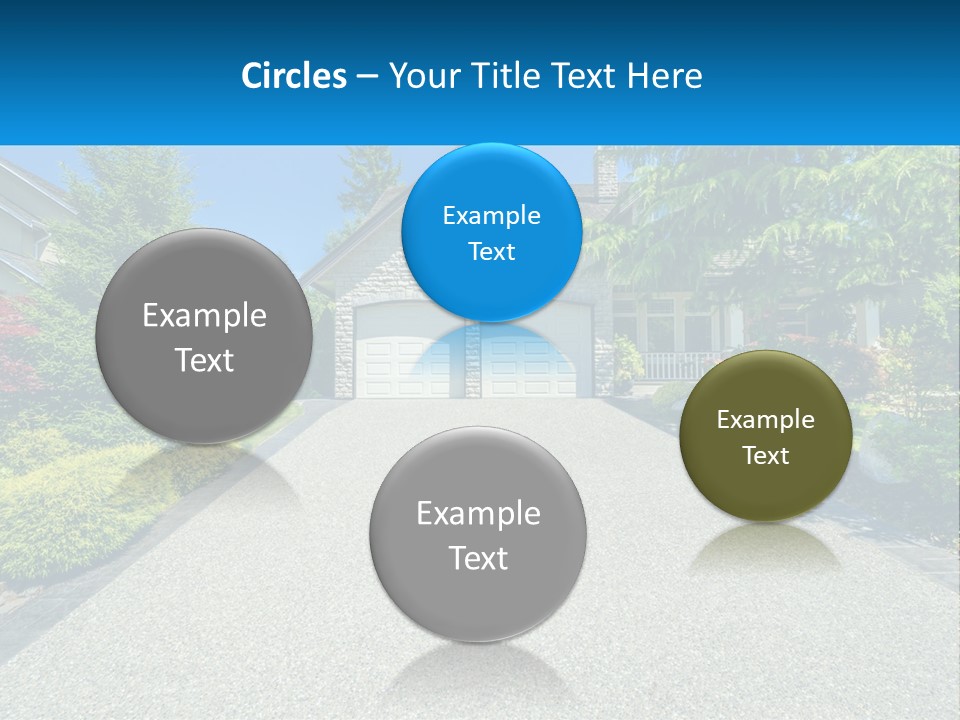 A Driveway With A House And Trees In The Background PowerPoint Template