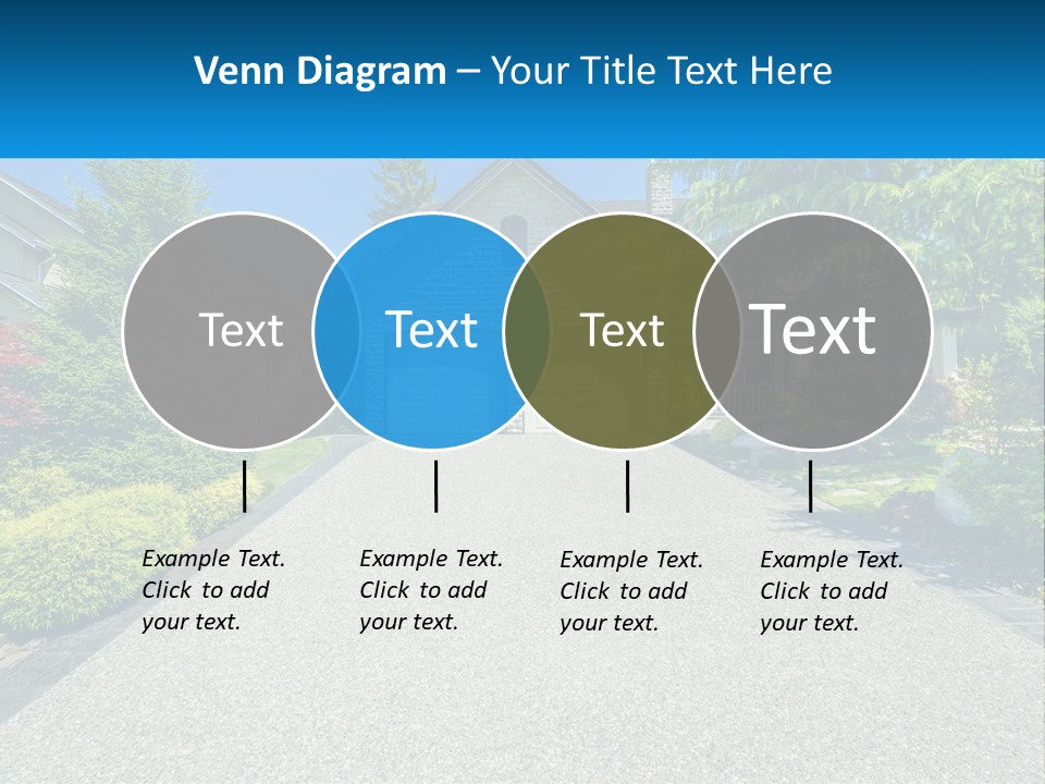 A Driveway With A House And Trees In The Background PowerPoint Template