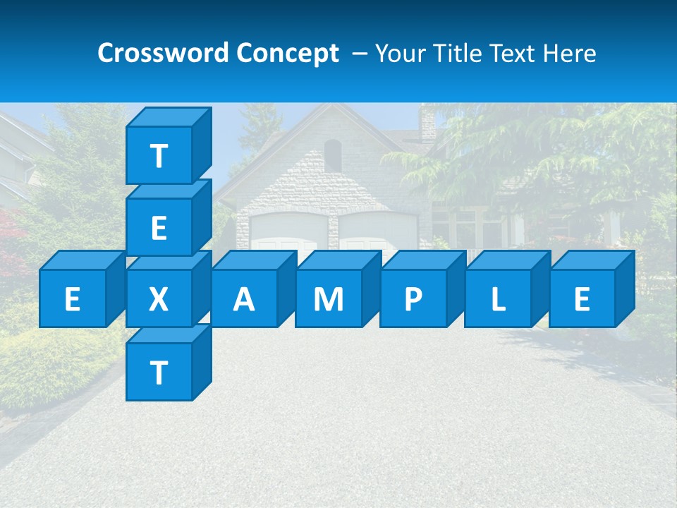 A Driveway With A House And Trees In The Background PowerPoint Template