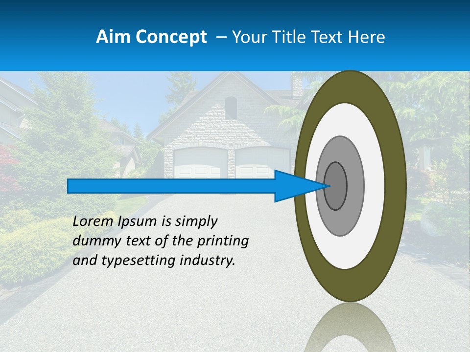 A Driveway With A House And Trees In The Background PowerPoint Template