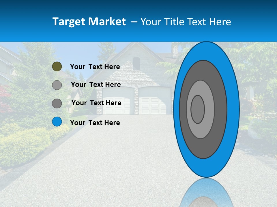 A Driveway With A House And Trees In The Background PowerPoint Template