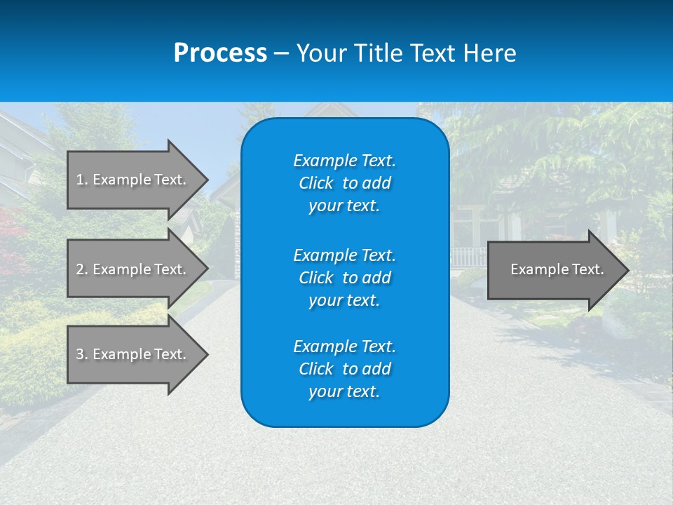 A Driveway With A House And Trees In The Background PowerPoint Template