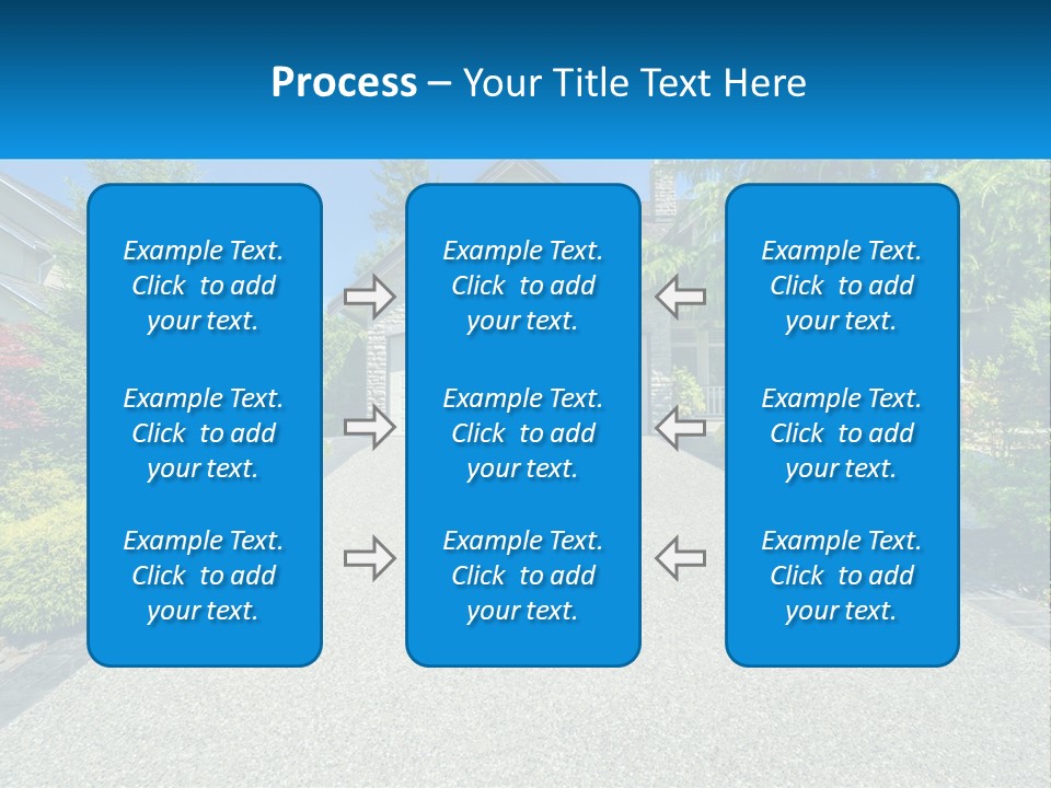 A Driveway With A House And Trees In The Background PowerPoint Template