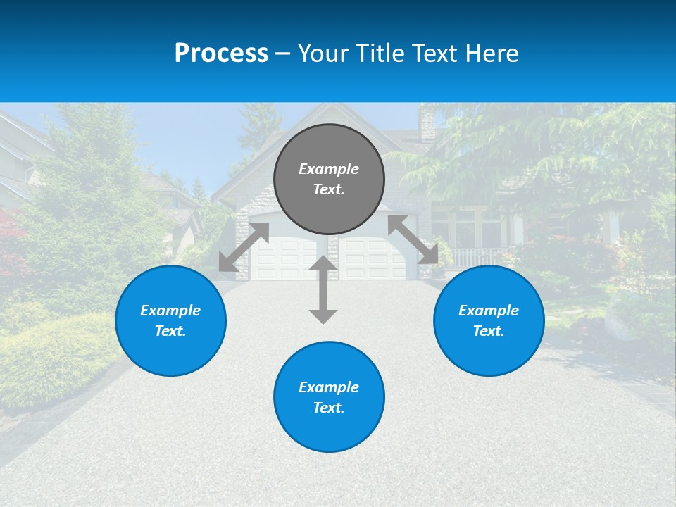 A Driveway With A House And Trees In The Background PowerPoint Template