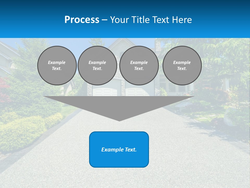 A Driveway With A House And Trees In The Background PowerPoint Template