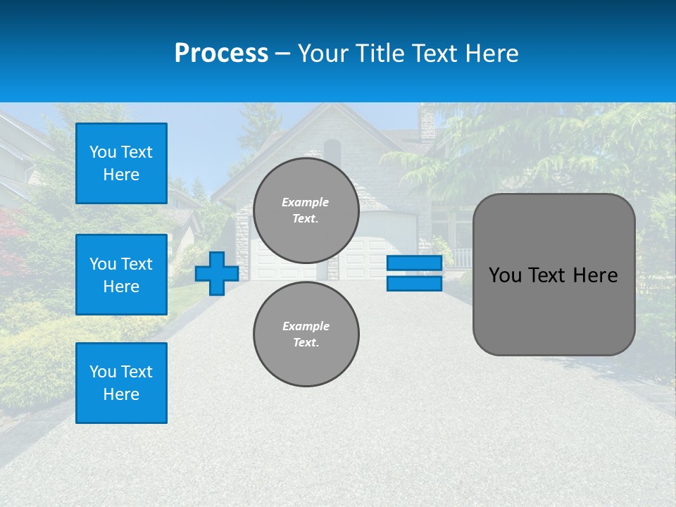 A Driveway With A House And Trees In The Background PowerPoint Template