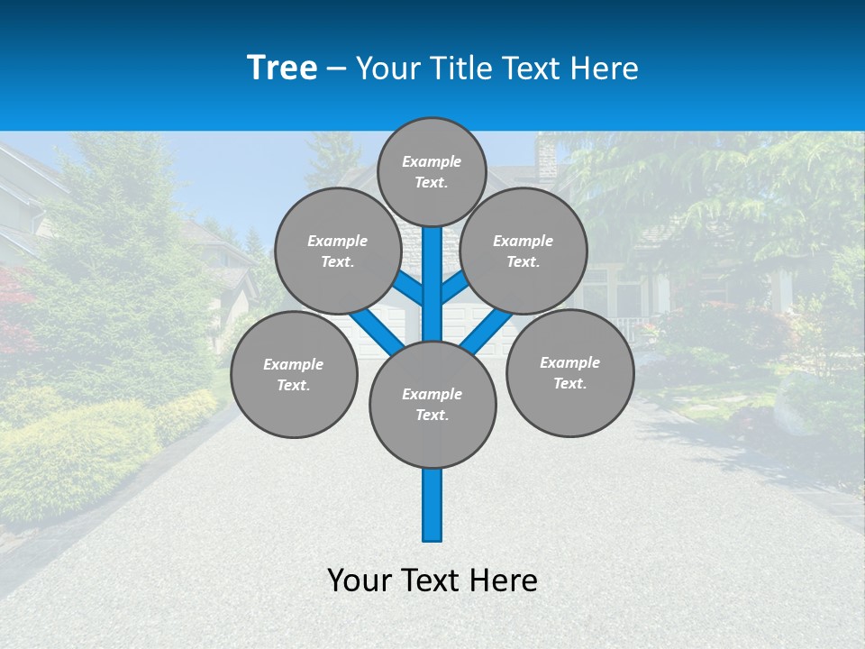 A Driveway With A House And Trees In The Background PowerPoint Template